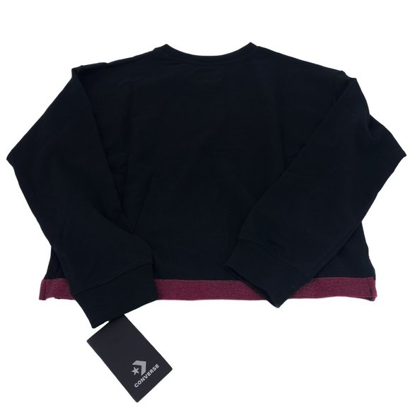 CONVERSE Pink Metallic Logo Crewneck Sweatshirt - Picture 14 of 16